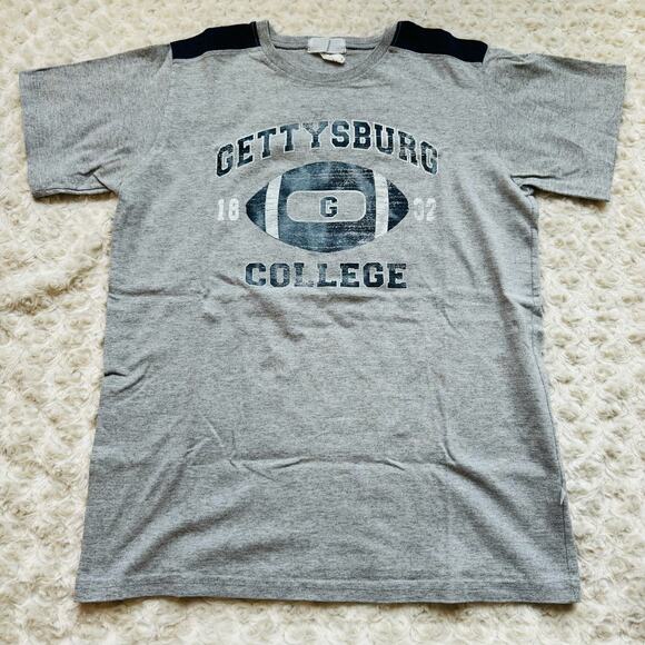 Third Street USA Made Cotton College Spirit Grey Football Tee Shirt - Picture 2 of 6